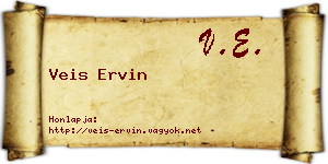 Veis Ervin névjegykártya